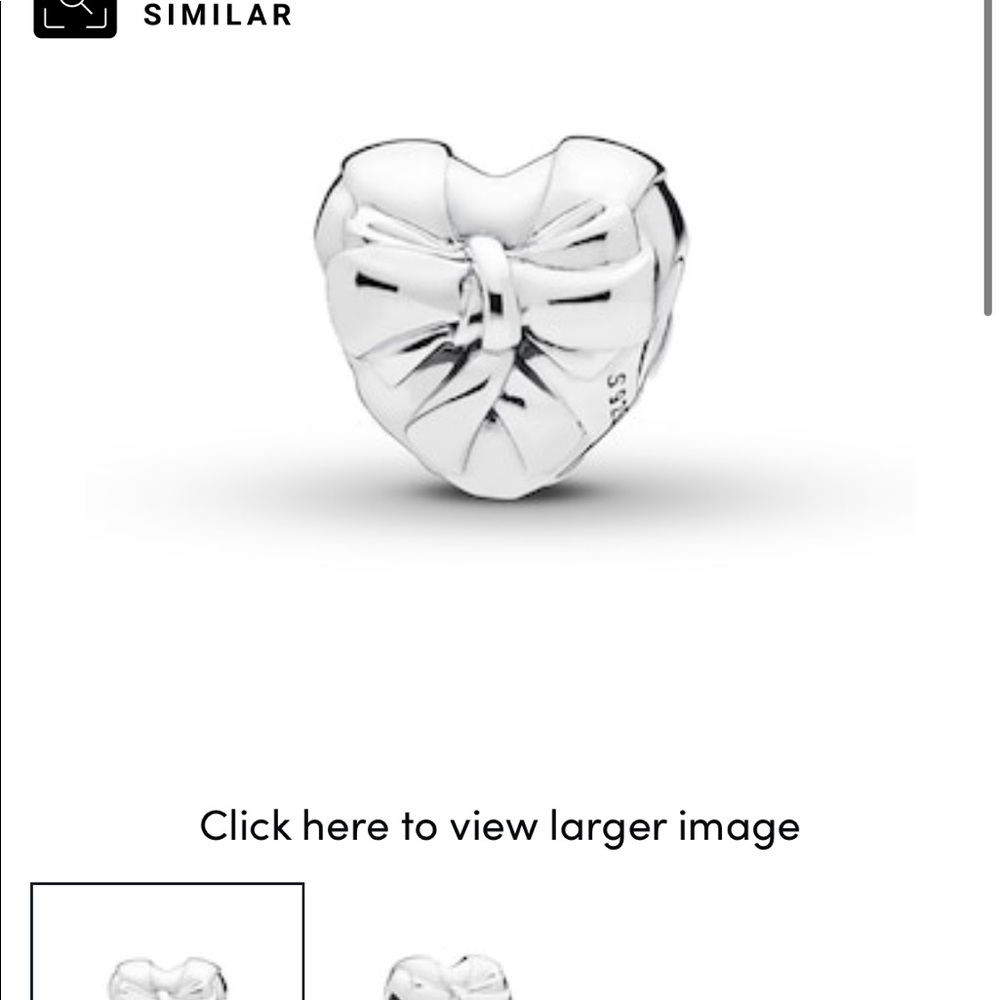 Pandora Brilliant Heart Bow Charm